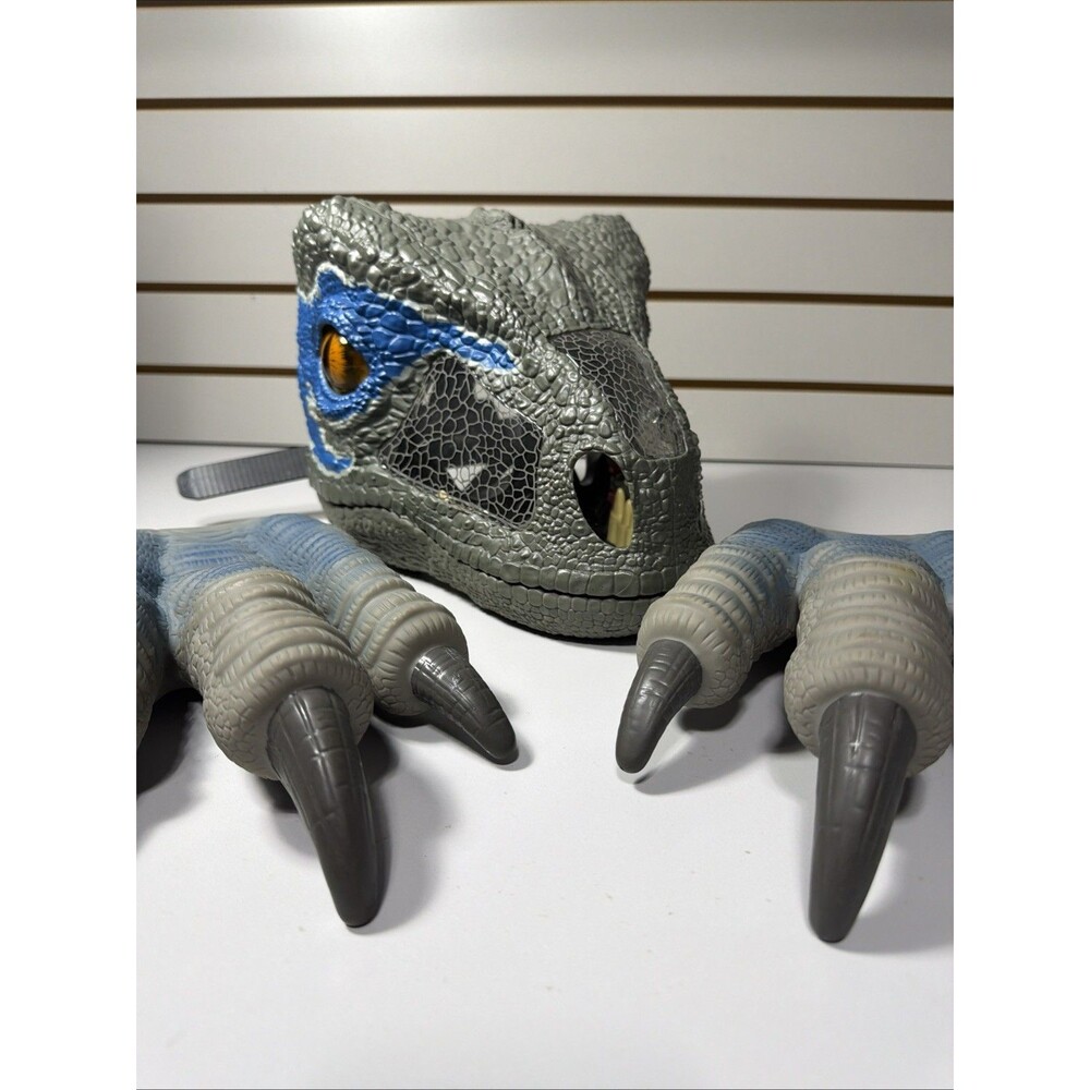 Jurassic World Park Chomp N Roar Blue Raptor Mask And Claws Set TESTED Works